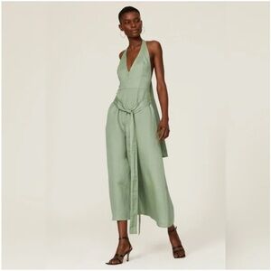 Saunders green maria linen dress